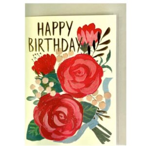 Greeting Life 迷你生日賀卡 米黃色玫瑰花款 正面